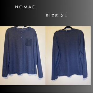 Nomad Thermal Style Men's Polo Shirt 1 Pocket Navy Long Sleeve Size XL